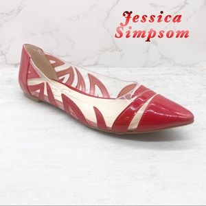 Jessica Simpson- Red and Clear Flats 8.5